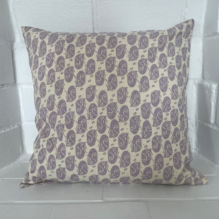 HMP10 Hemp/linen hand stamped pillow cover