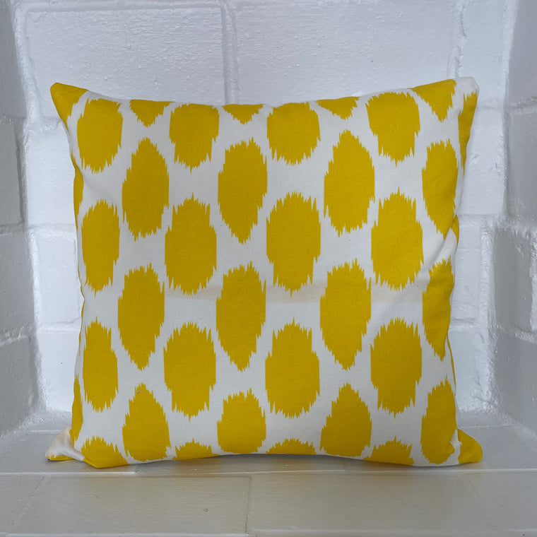 OC025 Cheeky Ikat Print Sunshine organic cotton pillow cover